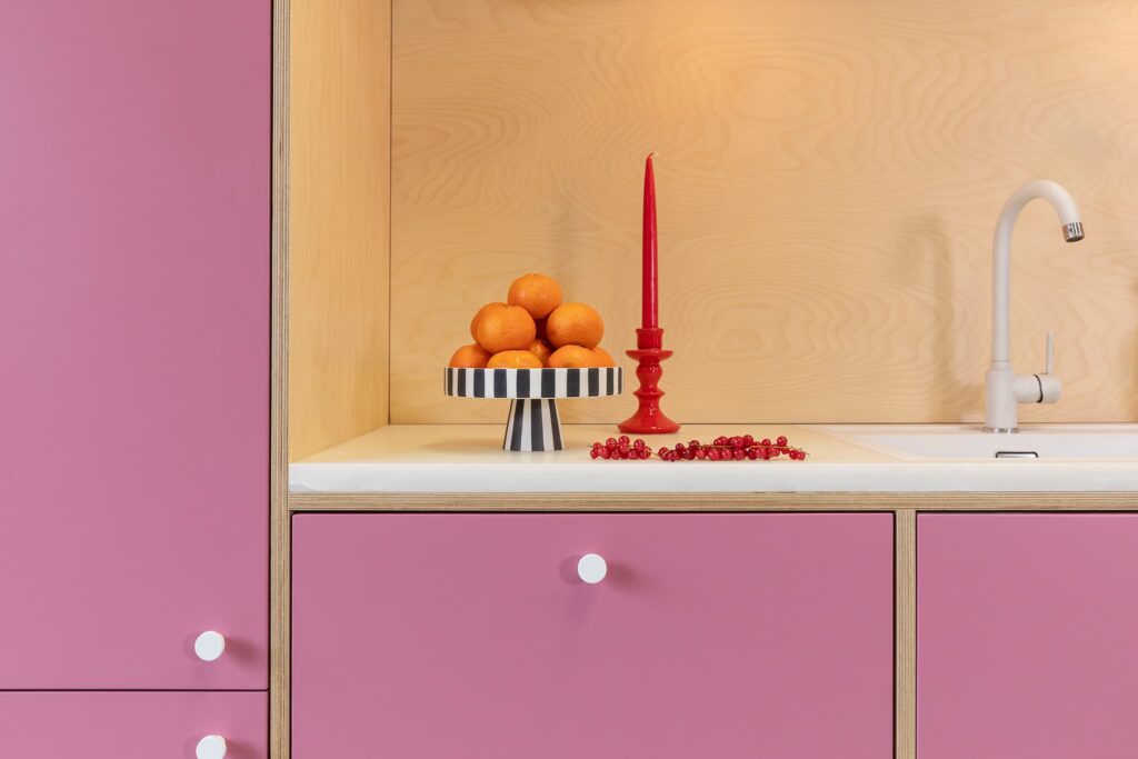 Rose keuken op maat · The Pink Dunes · Houtwerff